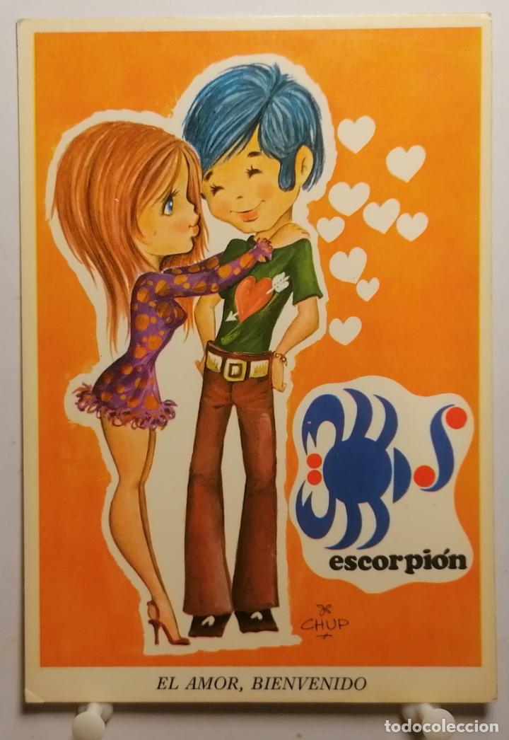 Cartoline: Postal El amor bienvenido. Escorpion. Postales vikingo 2008/1. 1971
