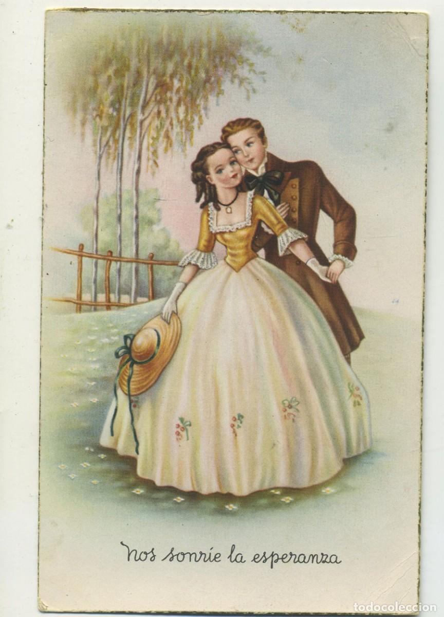 Postkarten: CYZ 522 ROMANTICA PAREJA EN PARQUE ESCRITA EN 1949