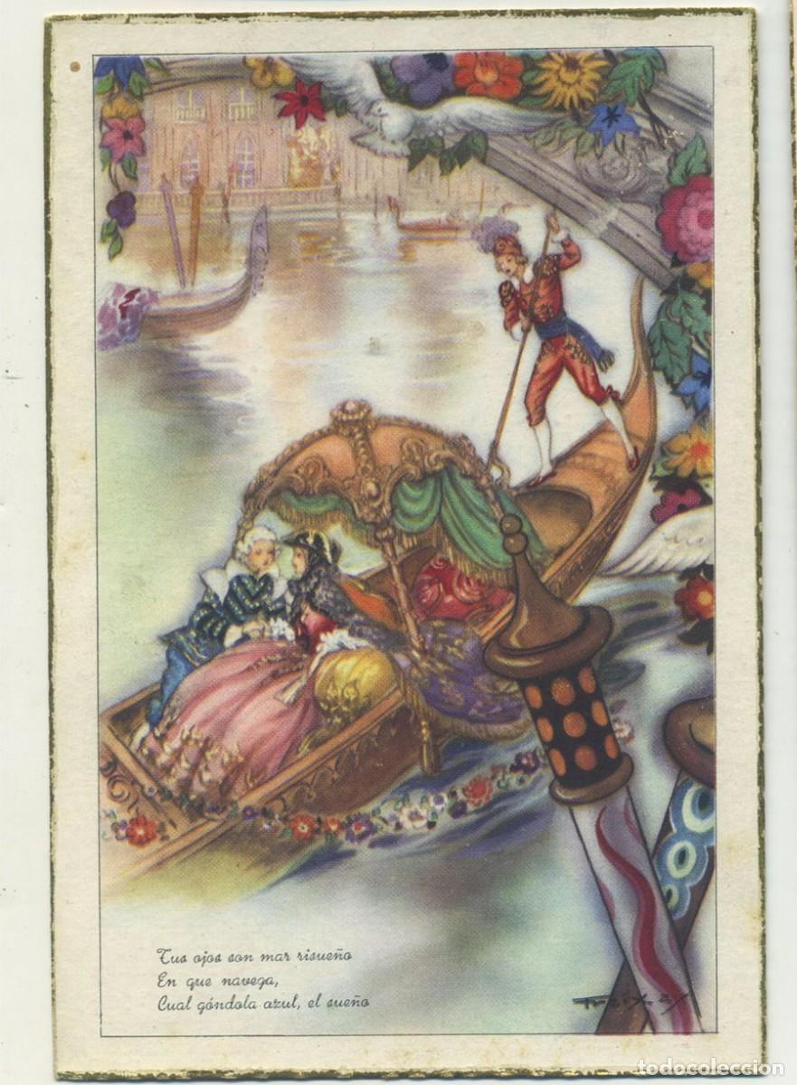 Postkarten: POSTAL FREIXAS SERIE 302 GONDOLA Y GONDOLERO ESCRITA EN 1952