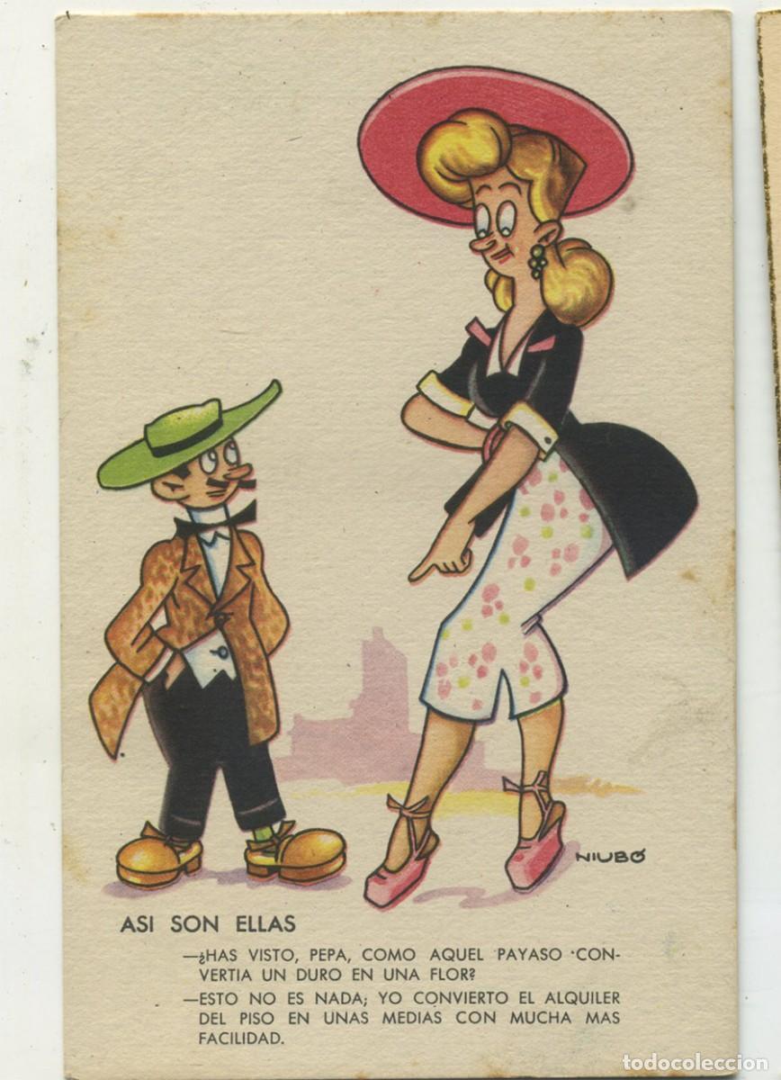 Postkarten: POSTAL PD PABLO DUMMATXEN SERIE 1280 ILUSTRA NIUBO ASI SON ELLAS ESCRITA 1950