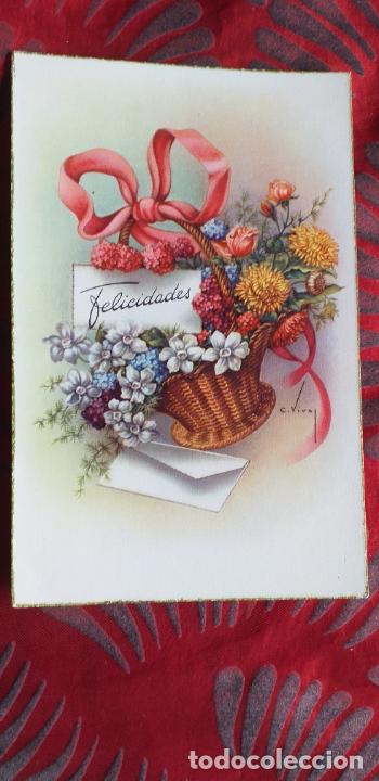 Postkarten: FELICIDADES-V12-135X85mm-POSTAL-FLORES-FELICIDADES.