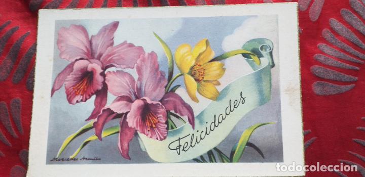 Postkarten: FELICIDADES-V12-135X85mm-POSTAL-FLORES-FELICIDADES