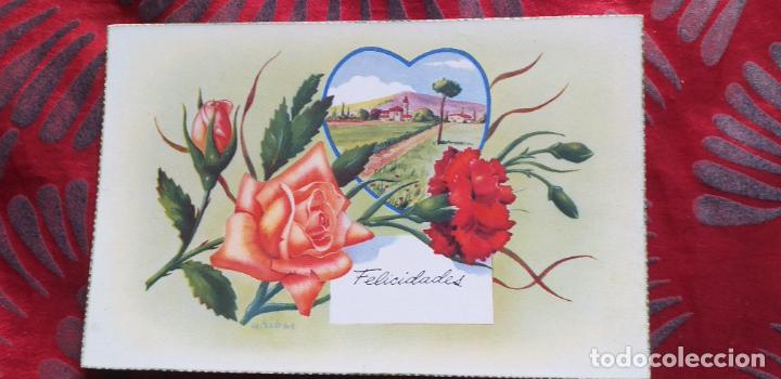 Postkarten: FELICIDADES-V12-135X85mm-POSTAL-FLORES-FELICIDADES