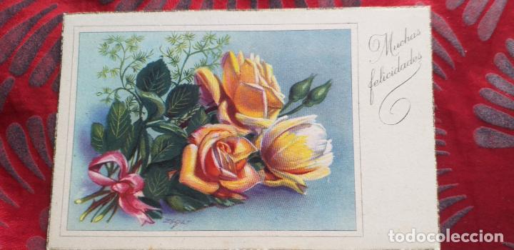 Postkarten: FELICIDADES-V12-135X85mm-POSTAL-FLORES-MUCHAS FELICIDADES
