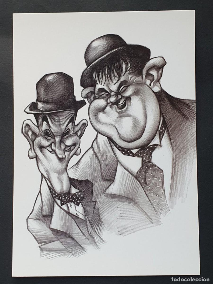 Postais: Caricatura &rdquo;STAN LAUREL & OLIVER HARDY - El Gordo y el Flaco&rdquo; By Joan Vizcarra - Card Postal 10,5x15