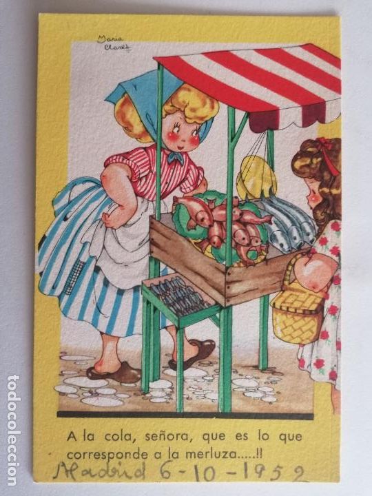Postcards: POSTAL INFANTIL, COLECCION MARIA CLARET, SERIE P, N&ordm;2, ESCRITA 1952