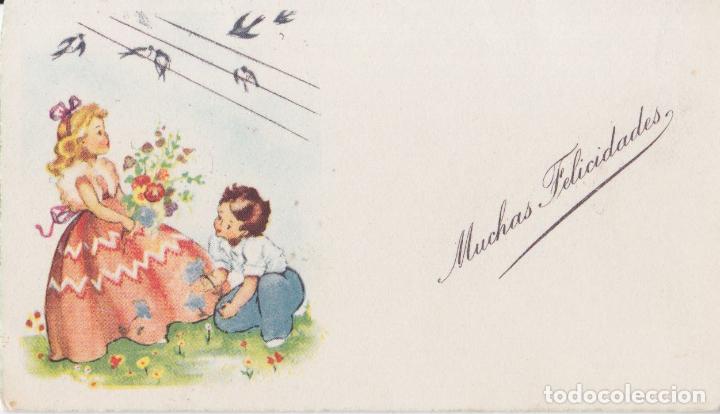 Postkarten: ILUSTRADOR: DESCONOCIDO, MUCHAS FELICIDADES - DORSO EN BLANCO - (10,7X6,2)