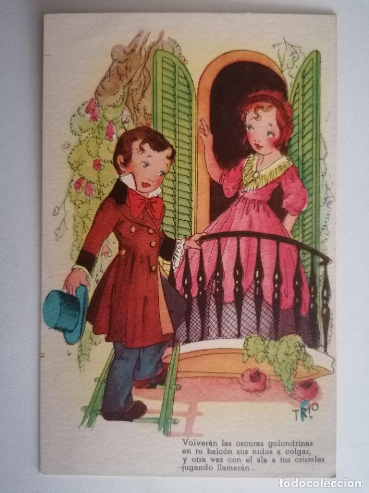 Postkarten: POSTAL INFANTIL, EDICIONES TRIO, SERIE X, ESCRITA A&Ntilde;OS 50