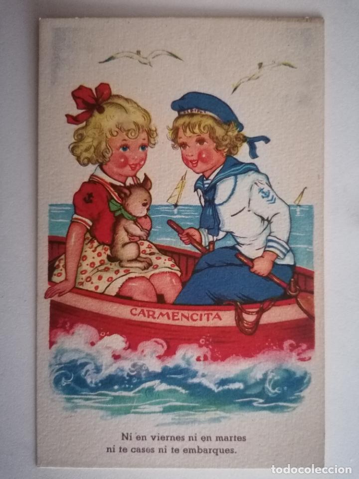 Postkarten: POSTAL INFANTIL, EDICIONES GLORIA MILL, ESCRITA A&Ntilde;O 1945