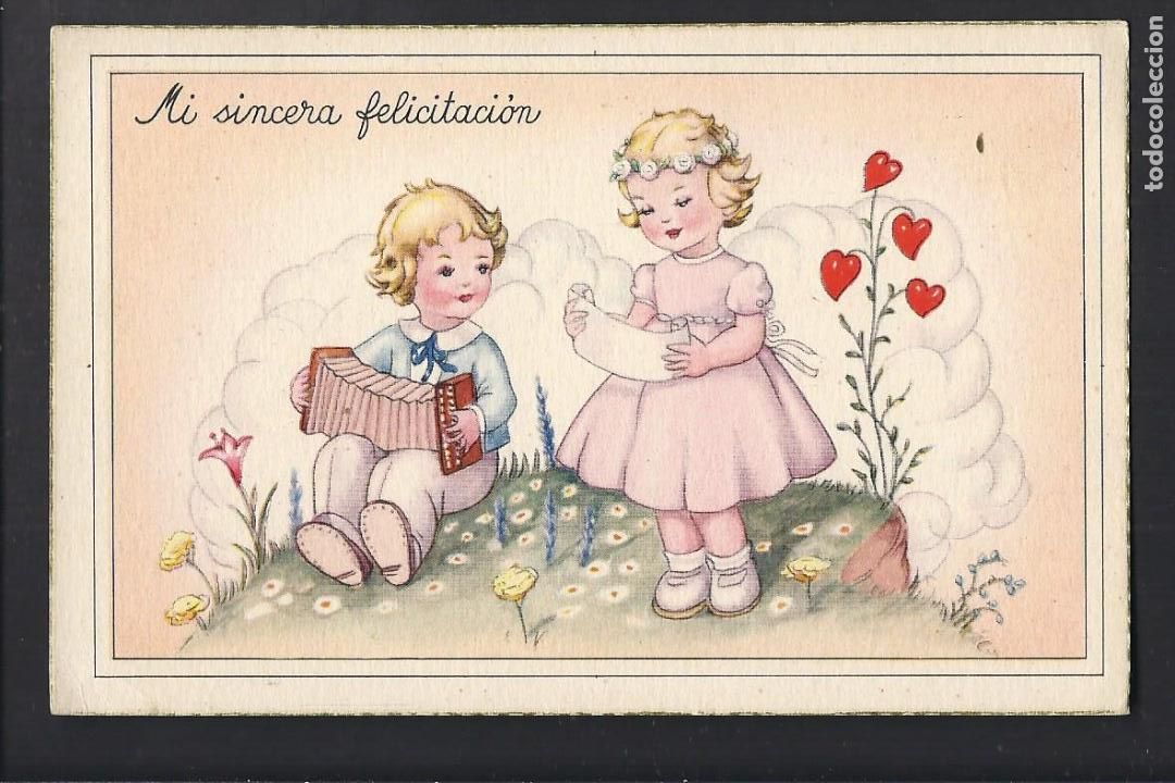 Cartes Postales: Postal infantil. Dibujo. Escrita 1947