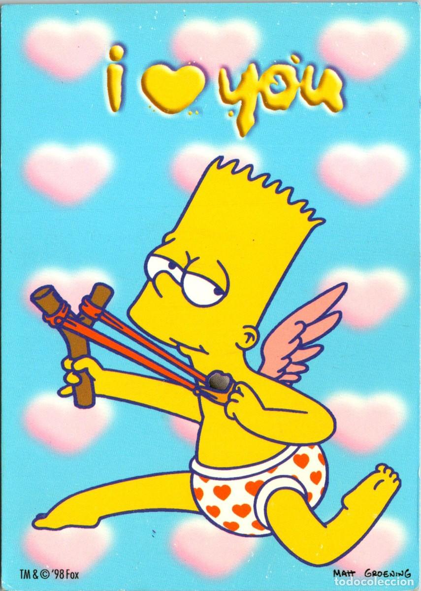 Postales: The Simpsons - Bart Cupido - 14126 TM & (c) '98 FOX - Impresa en Italia - 147x103mm