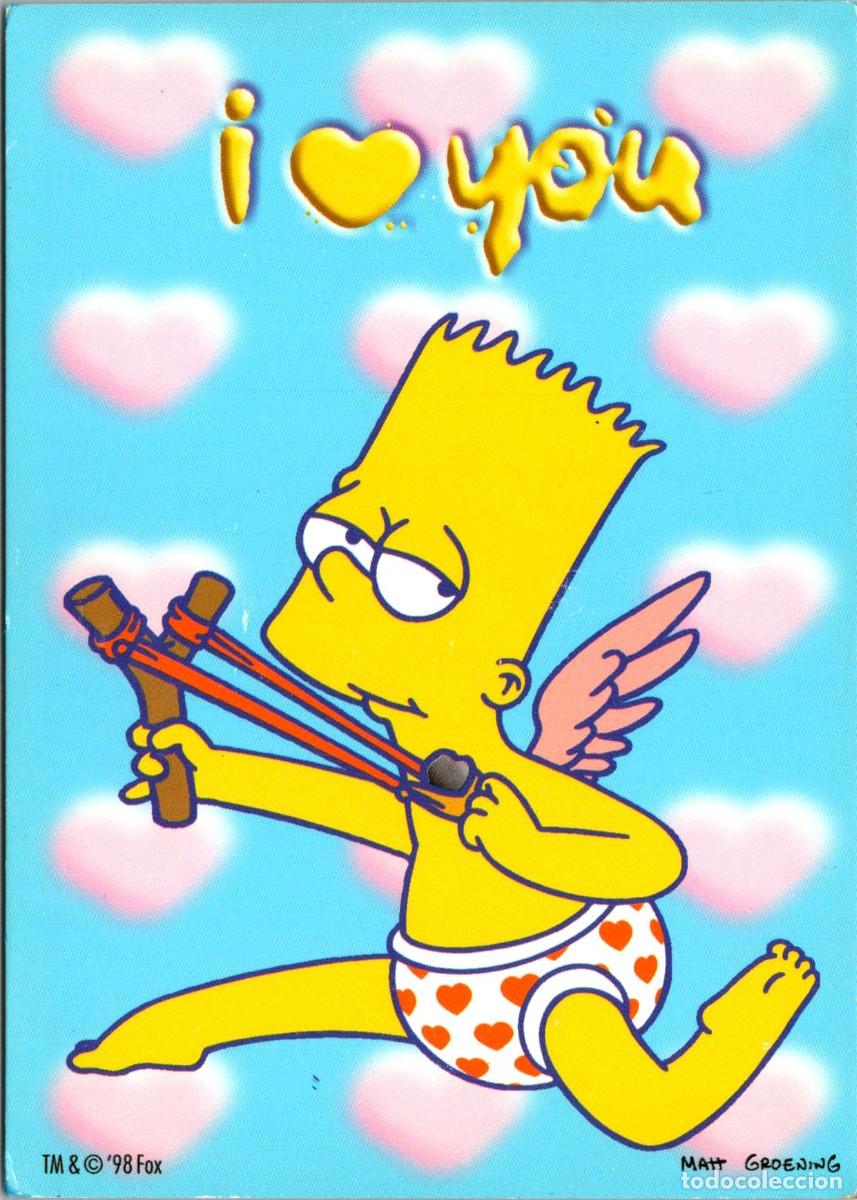 Postales: The Simpsons - Bart Cupido - 14126 TM & (c) '98 FOX - Impresa en Italia - 147x103mm