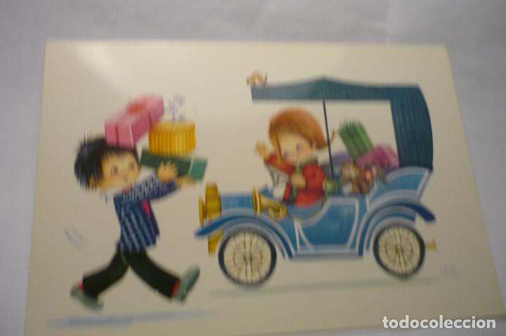 Postcards: postal ni&ntilde;o con regalos dibuijo rosa c y z6825 escrita