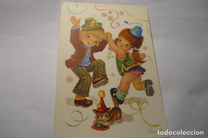 postal niños bailando dibujo vernet - Compra venta en todocoleccion