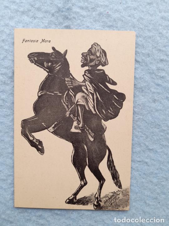 Postais: Postal antigua Caricatura. Fantas&iacute;a Moruna