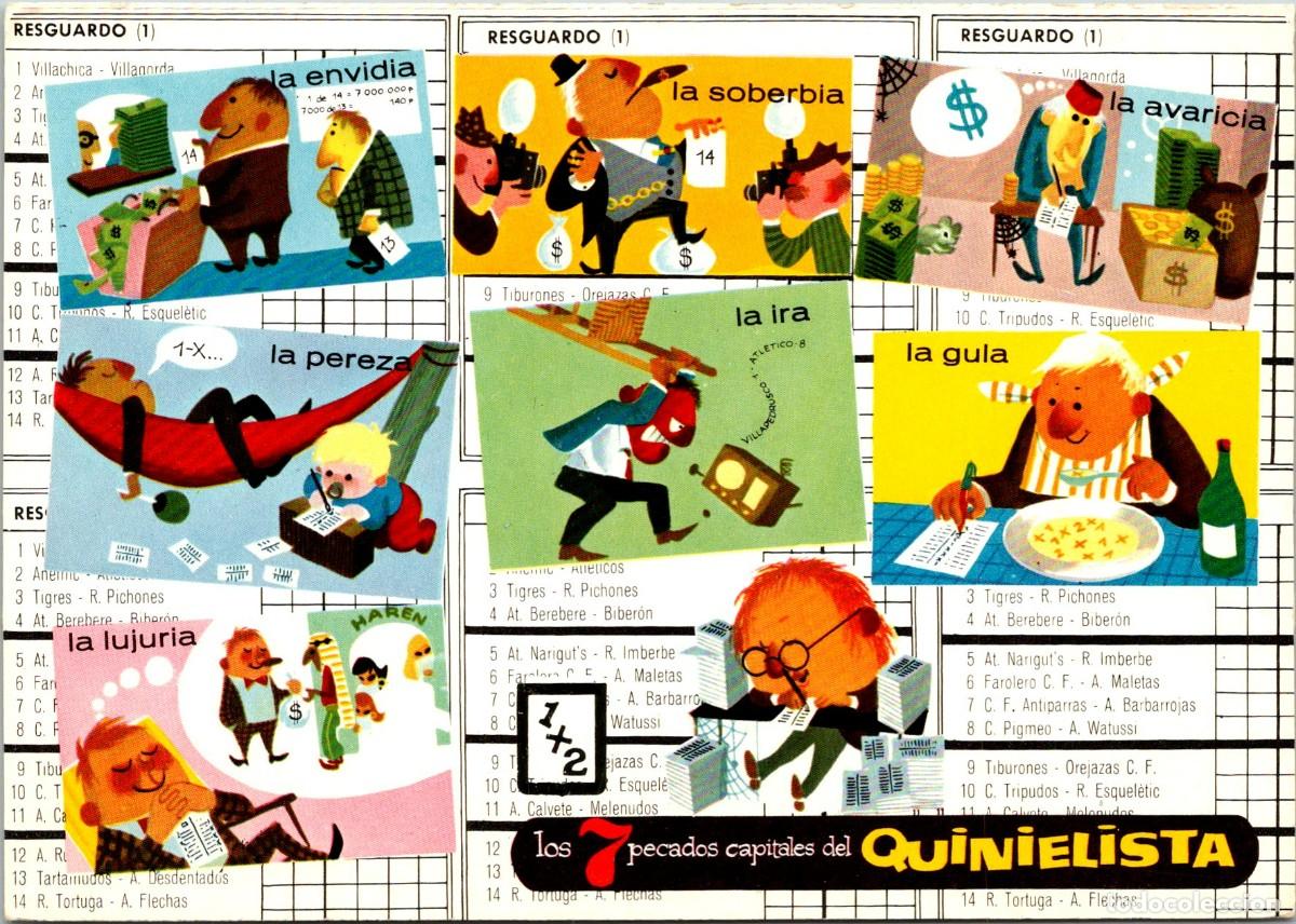Cartes Postales: Los 7 Pecados Capitales del Quinielista - Escudo de oro n&ordm; 2607 - 150x106mm