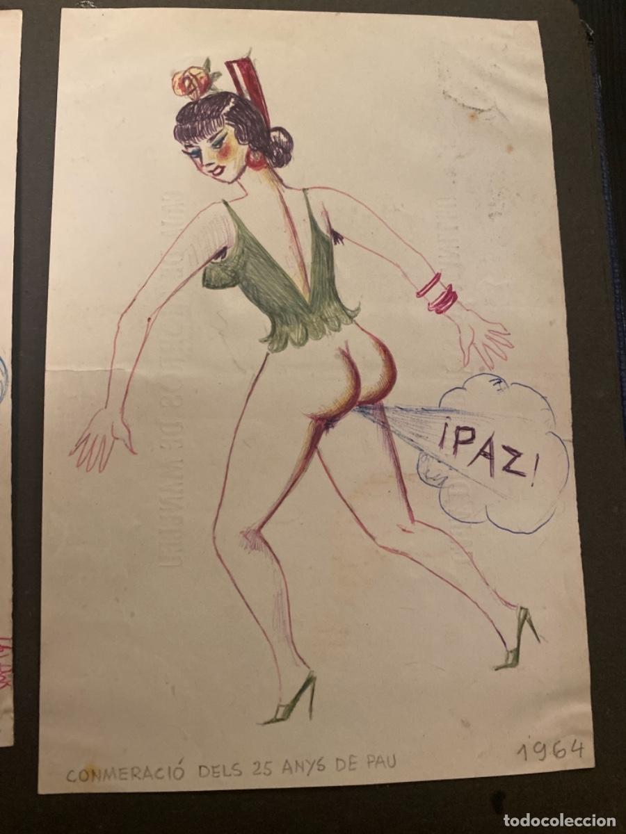 Postcards: Cuaderno dibujos originales eroticos a&ntilde;os 60 firma Gonz&aacute;lez Guitau 180 ilustraciones