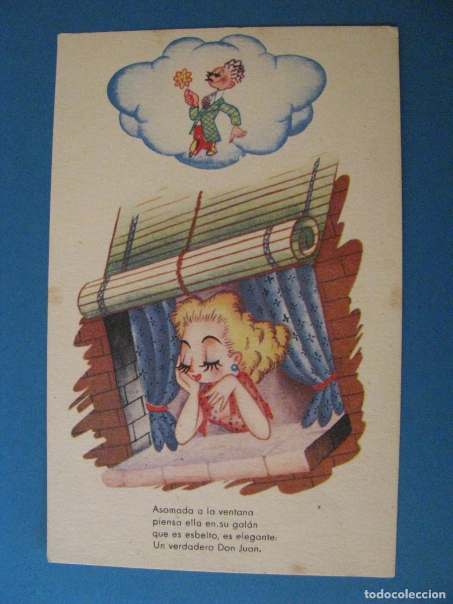 Postais: POSTAL DE ED. ARTIGAS. PENSAMIENTOS DE MUJER. SERIE 129. ESCRITA. 1951.