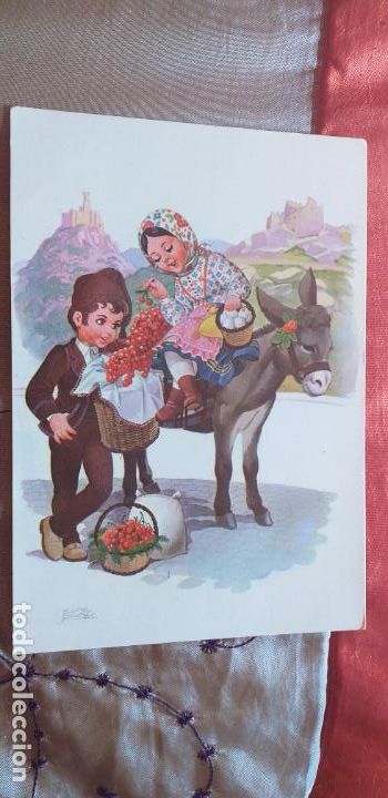 Postales: DIBUJOS-PAREJAS-V20-150X105MM-SINTRA-TRAJES REGIONALES PORTUGUESES-ANCORA-REF.254-5