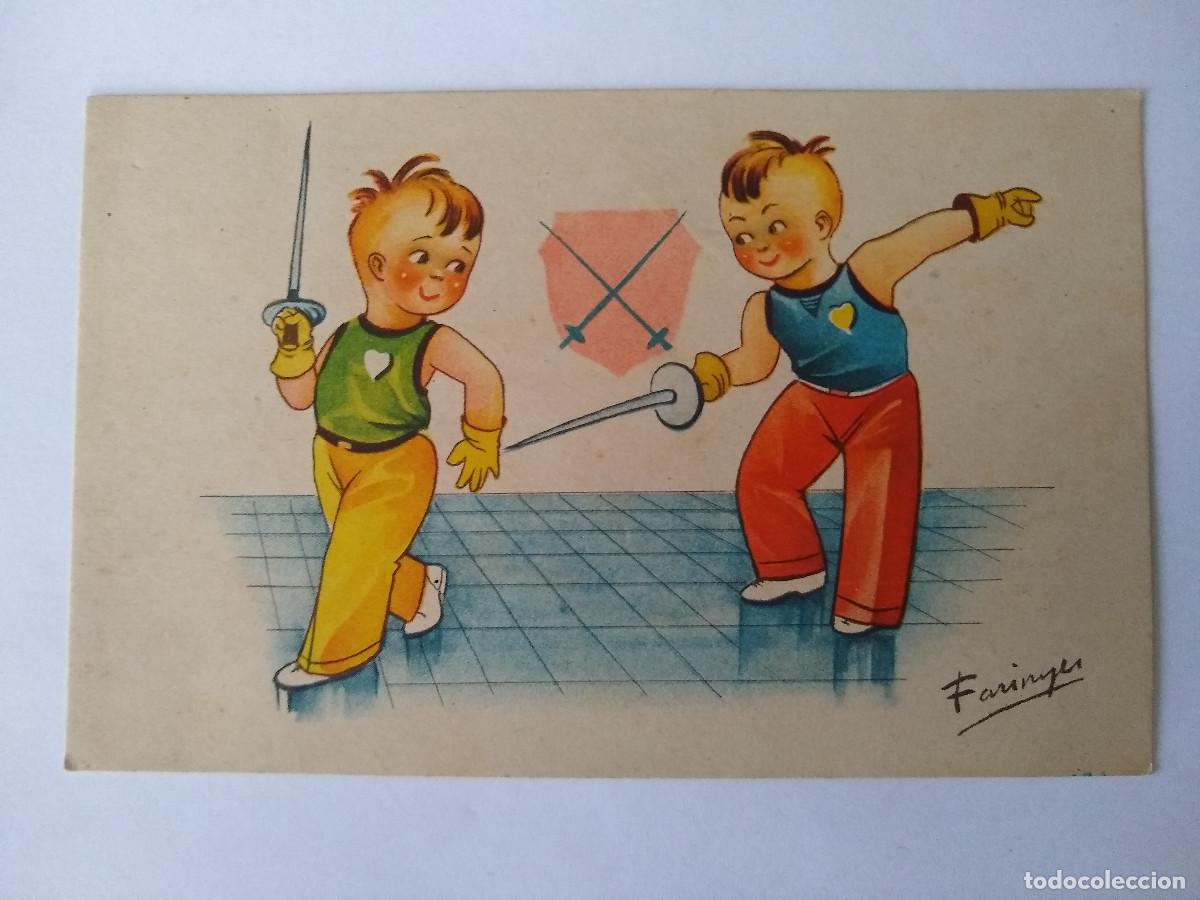 Postkarten: Ni&ntilde;os CMB serie n&ordm; 28 dibujante Farinye escrita 1941