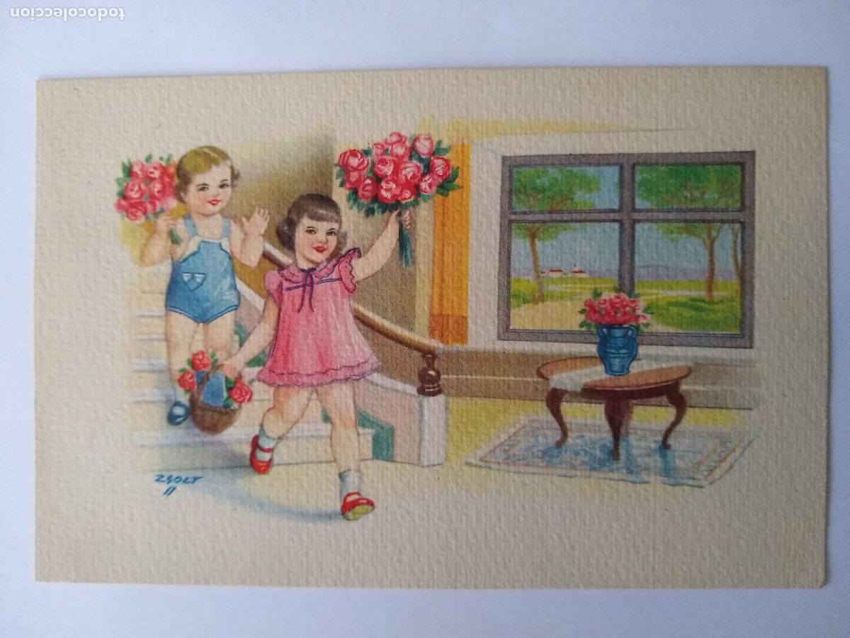 Postais: Ni&ntilde;os ilustrador Zsolt CMB serie n&ordm; 45