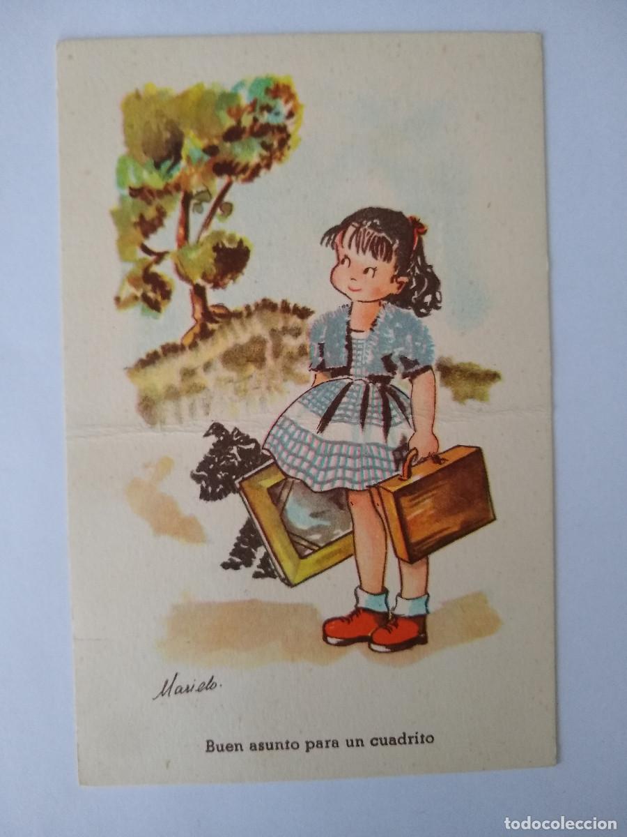 Postais: Ni&ntilde;a pintora dibujante Marielo CMB serie n&ordm; 92