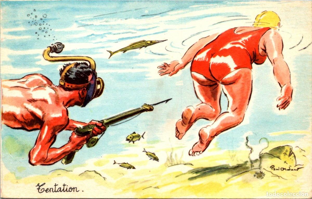 Postkarten: Postal Humor&iacute;stica Francesa &rdquo;Tentation&rdquo; - Paul Ordner - Photochrom 1414 - 140x89 mm.