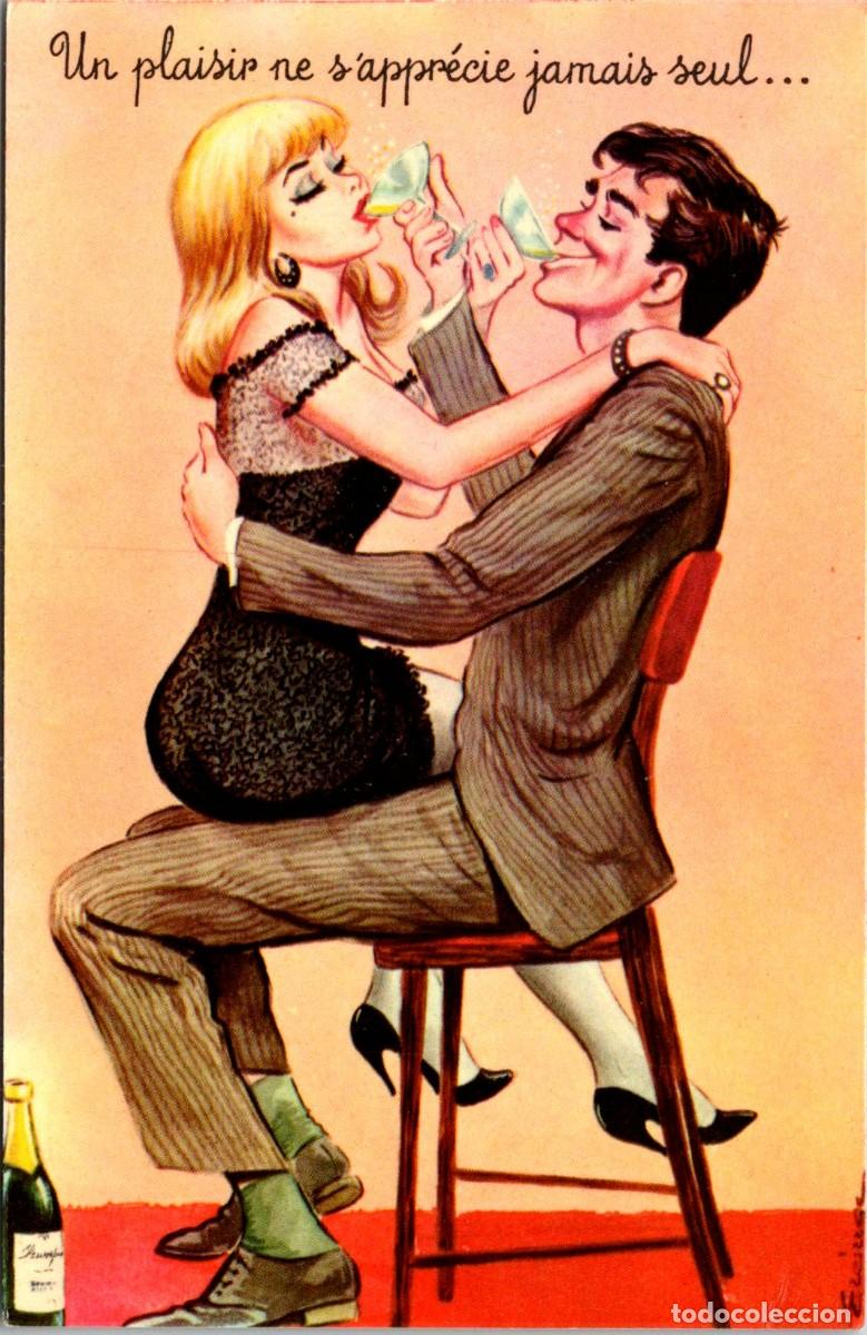 Postkarten: Postal Humor&iacute;stica Francesa &rdquo;Un plaisir ne s'appr&eacute;cie...&rdquo; - Carriere - Photochrom 30315 - 139x89mm