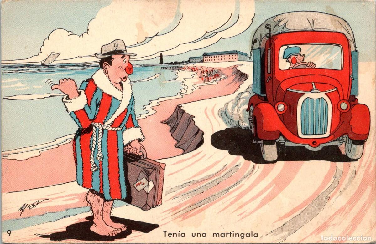Postales: Postal Humor&iacute;stica Argentina &rdquo;Ten&iacute;a una martingala&rdquo; - Benz - La Sudamericana n&ordm; 9 - 138x89mm