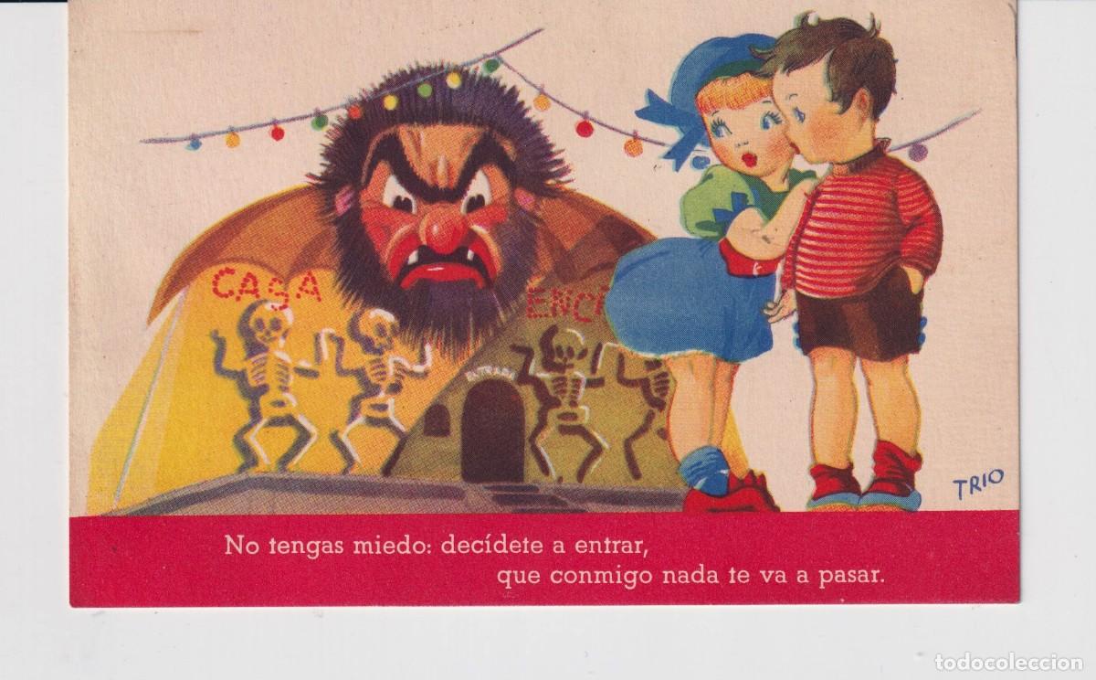 Postcards: POSTAL DE DIBUJO DE PAREJA NO TENGO MIEDO EDICI&Oacute;N TRIO ANTIG&Aacute;S ESCRITA