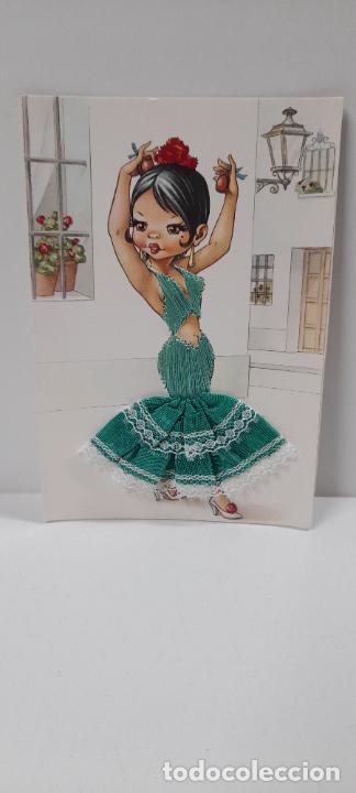 Postais: POSTAL ANTIGUA . ANDALUZA CON VESTIDO DE TELA E HILO . ORIGINAL A&Ntilde;OS 60