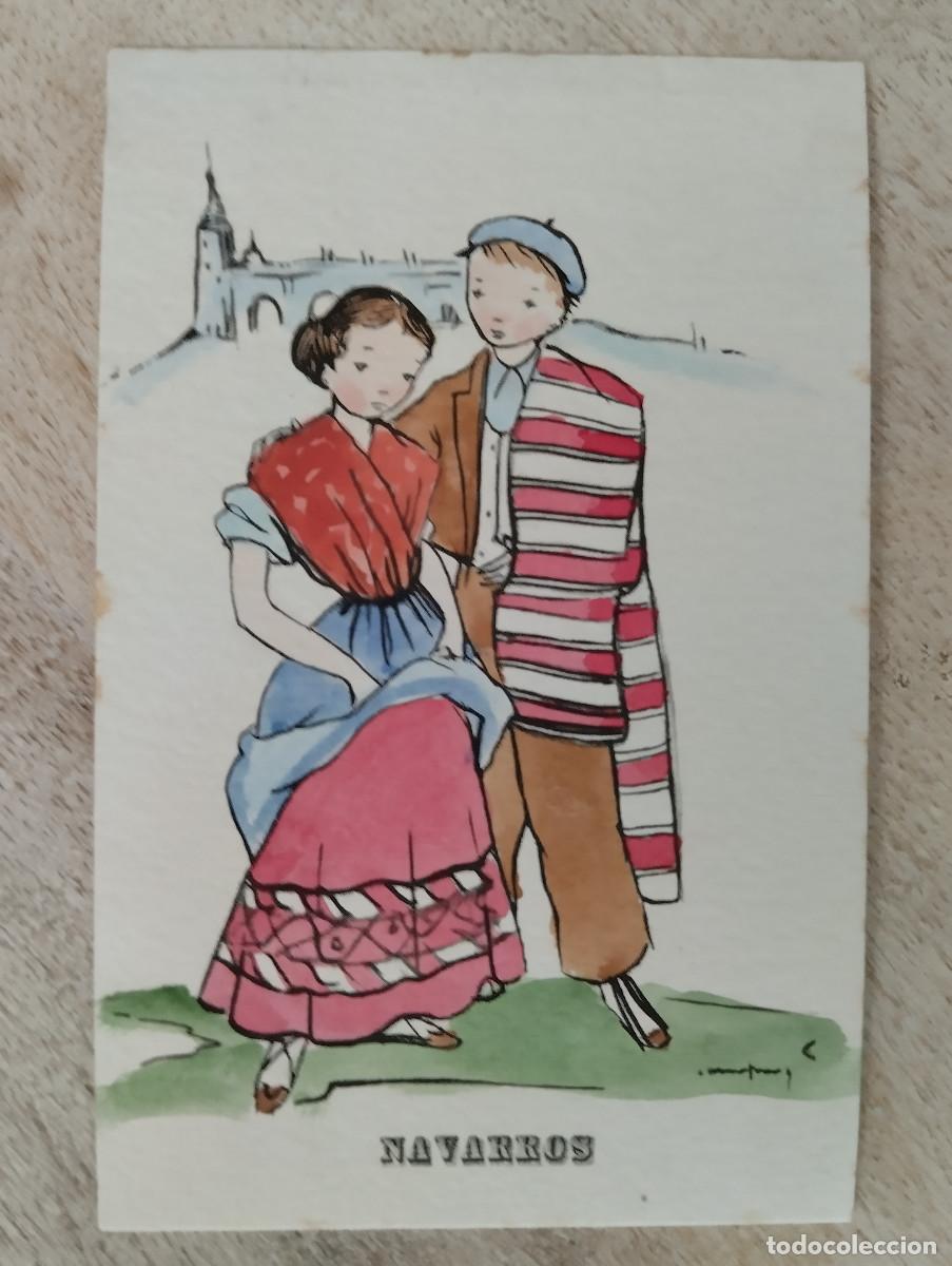 Postcards: NAVARROS. Postal coloreada a mano. Edc. Side S.A. serie C-36 n&ordm; 11, NAVARRA. TRAJE TIPICO.