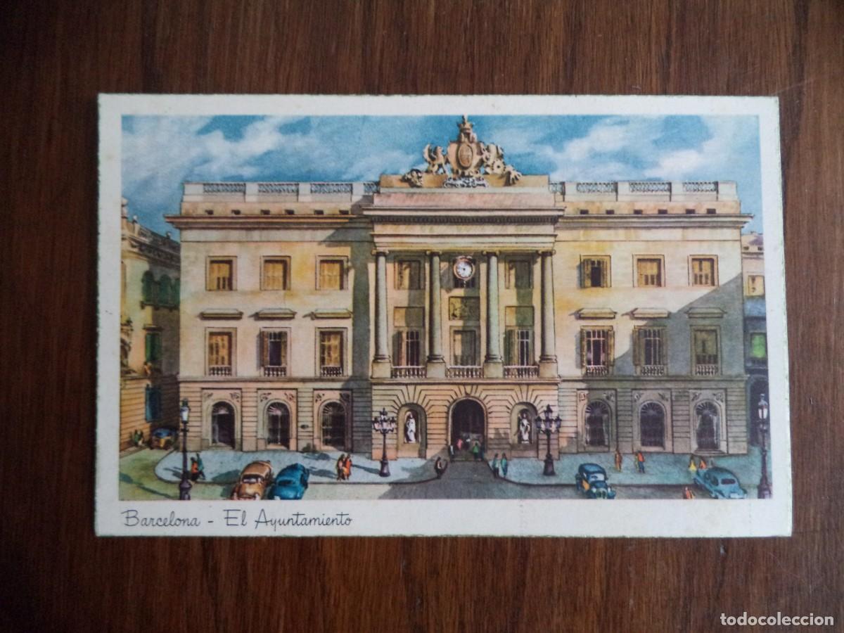 Postais: Postal dibujada Ayuntamiento de Barcelona.Soberanas .