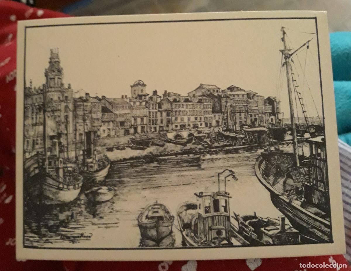 Cartoline: -86270 POSTAL DIBUJO LA DARSENA, CORU&Ntilde;A, EDICIONES SIDE N&deg; 91, BARCOS