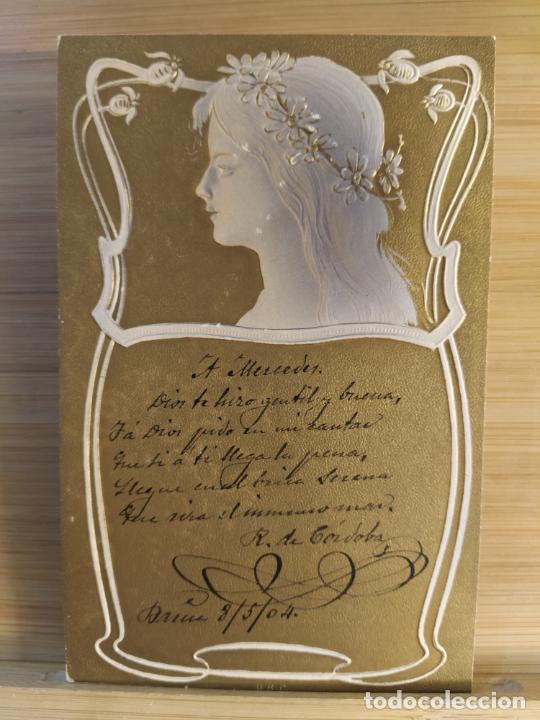 Cartoline: POSTAL ANTIGUA MODERNISTA ILUSTRADA-REVERSO SIN DIVIDIR-VER FOTOS-(104.216)