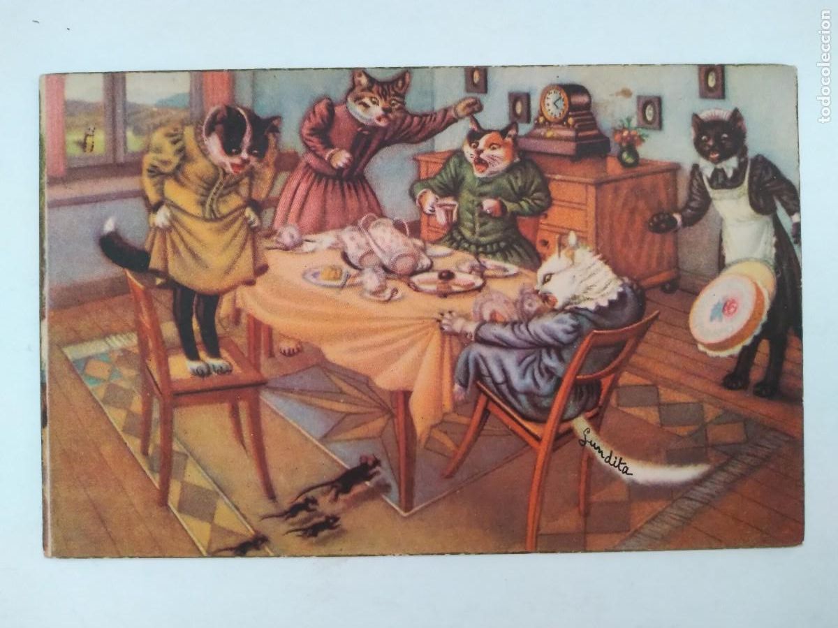 Postales: ANTIGUA POSTAL ILUSTRADA FAMILIA GATOS GATITOS RV 1226