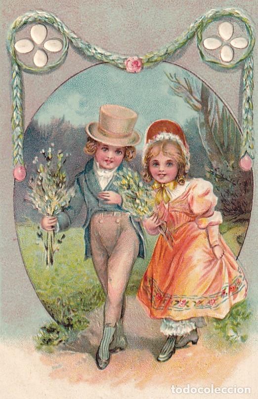 Postales: POSTAL EN RELIEVE PAREJA DE ENAMORADOS. SERIE 559 ESCRITA. SIN CIRCULAR.
