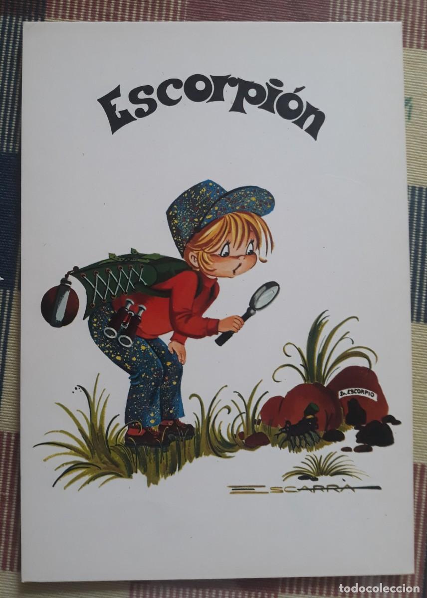 Postcards: -69249 POSTAL DIBUJO NI&Ntilde;OS HOROSCOPO ESCORPION, CERBER, REF. 3023/2, ILUSTRACION ESCARRA, ZODIACO