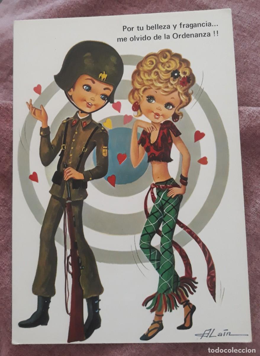 Postcards: -84893 POSTAL DIBUJO MILITAR ENAMORADO DE CHICA, ILUSTRADOR ALAIN, C Y Z 7147/31-A