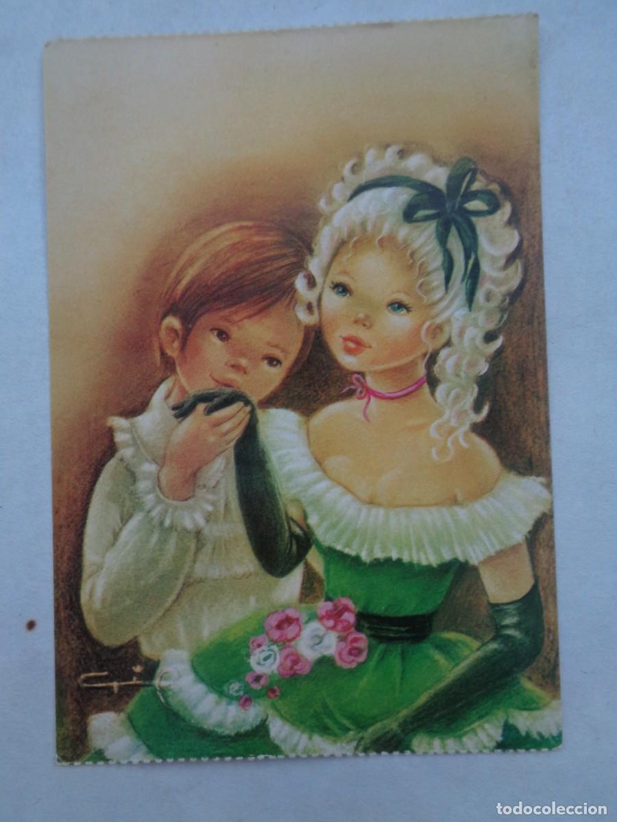 Postais: POSTAL GALANTE CON DIBUJO, DE LA COLECCION &uml; PAREJAS CLASICAS &uml; . A&Ntilde;OS 70