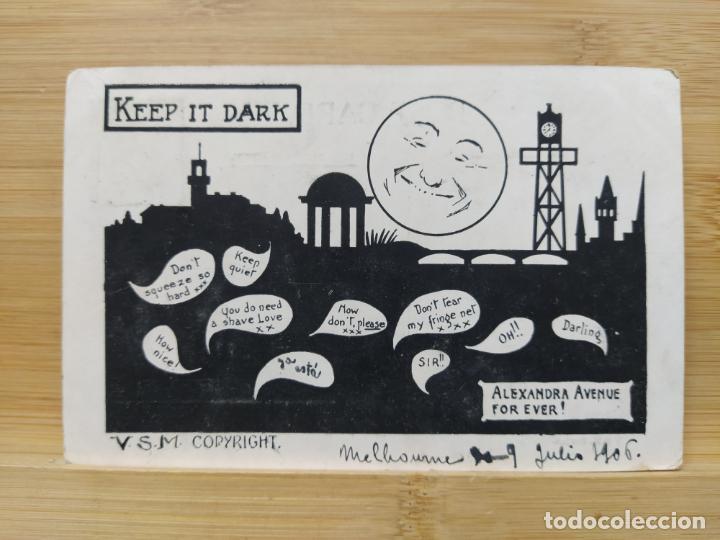 Postcards: LUNA-KEEP IT DARK-V.S.M. COPYRIGHT-POSTAL ILUSTRADA ANTIGUA-(105.178)