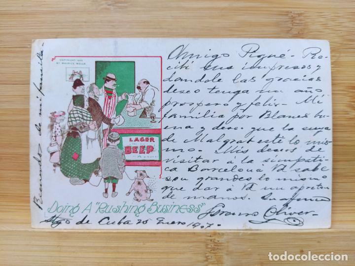 Postales: CERVEZA-LAGER BEER-REVERSO SIN DIVIDIR-POSTAL ILUSTRADA ANTIGUA-(105.183)