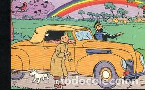Postales: TINTIN Milou carte postale Q8 postcard Capitaine Haddock kuife arc-en-ciel TIM postal