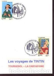 Postales: TINTIN MILOU Herg&eacute; Tournesol Castafiore FDC Carte Postale Premier Jour Timbre postal