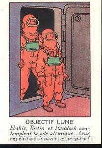 Postales: TINTIN Objectif Lune Milou Herg&eacute; carte postale cp postcard 44 astronaute haddock postal