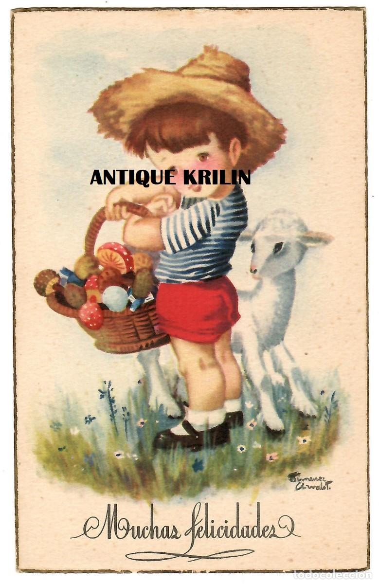 Postcards: POSTAL EDITORIAL ARTIGAS / LAIETANA SERIE 5049 / ILUSTRA GIMENEZ ARNALOT / MUCHAS FELICIDADES