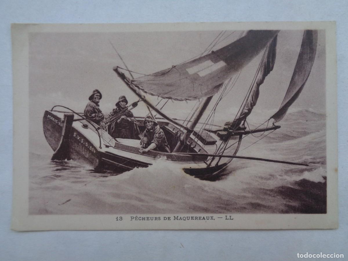 Postcards: ANTIGUA POSTAL DE FRANCIA CON DIBUJO DE PESCADORES EN BARCA . PRINCIPIOS DE SIGLO