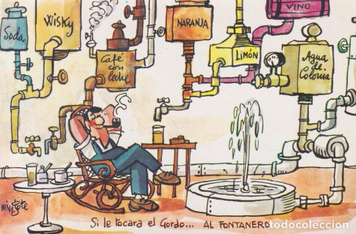 Postcards: LOTERIA NACIONAL, ILUSTRADOR MINGOTE, EL FONTANERO &ndash; SERIE E N&ordm;9 &ndash; S/C