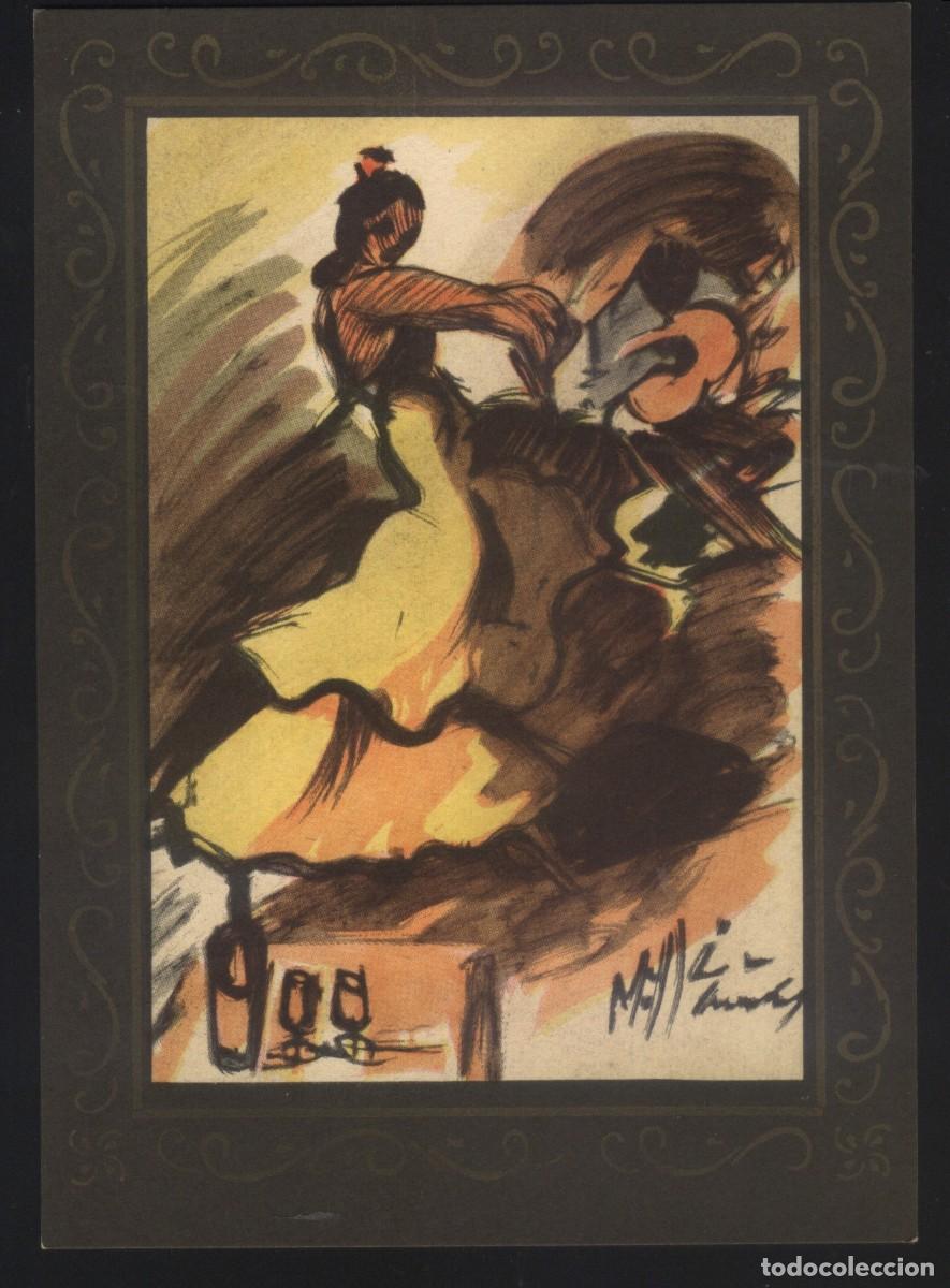 Postcards: B-0890- POSTAL CON DIBUJO DE MILLAN LLAMAS. LA GITANA. 1964