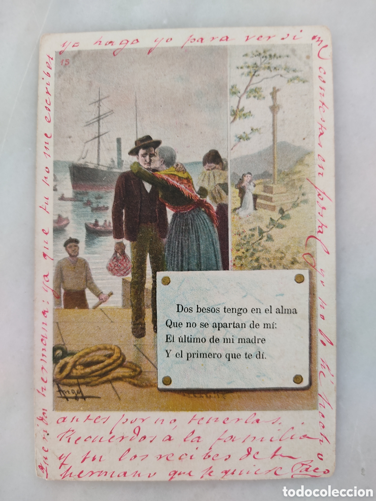 Postales: tarjeta postal art&iacute;stica espa&ntilde;ola refran